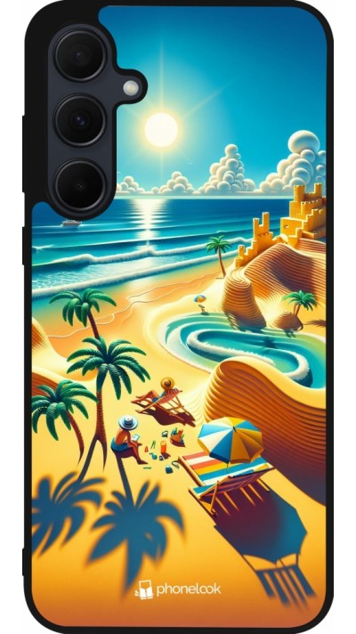 Coque Samsung Galaxy A55 5G - Silicone rigide noir Sunset Breeze