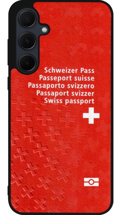 Coque Samsung Galaxy A55 5G - Silicone rigide noir Swiss Passport