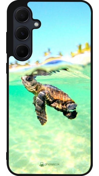 Coque Samsung Galaxy A55 5G - Silicone rigide noir Turtle Underwater