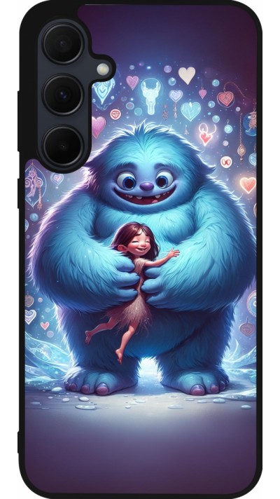 Coque Samsung Galaxy A55 5G - Silicone rigide noir Valentine 2024 Fluffy Love