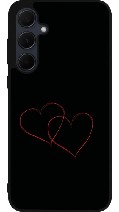 Coque Samsung Galaxy A55 5G - Silicone rigide noir Valentine 2023 attached heart