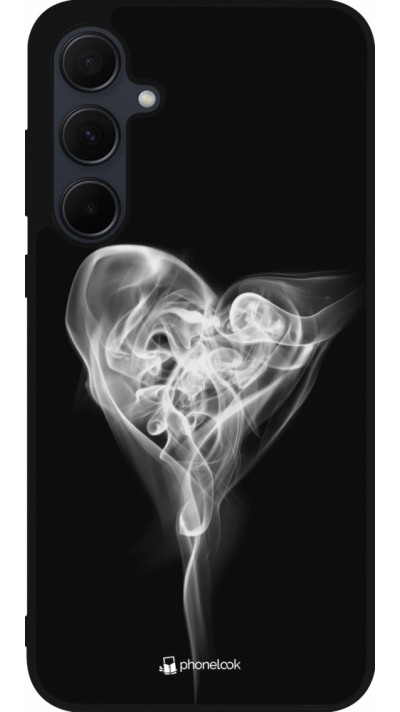 Coque Samsung Galaxy A55 5G - Silicone rigide noir Valentine 2022 Black Smoke
