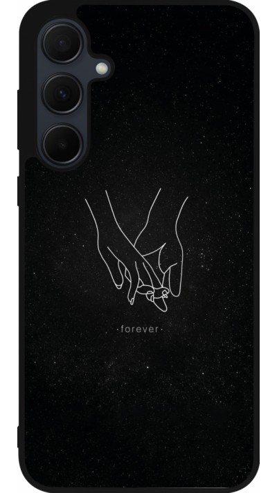 Coque Samsung Galaxy A55 5G - Silicone rigide noir Valentine 2023 hands forever