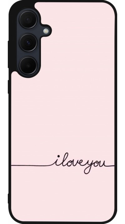 Coque Samsung Galaxy A55 5G - Silicone rigide noir Valentine 2023 i love you writing