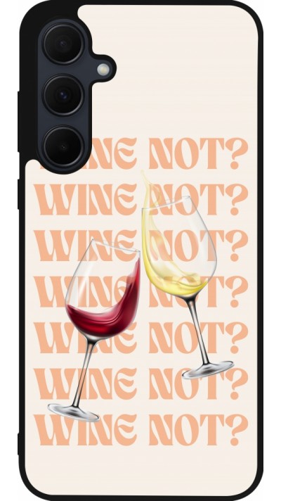 Coque Samsung Galaxy A55 5G - Silicone rigide noir Wine not
