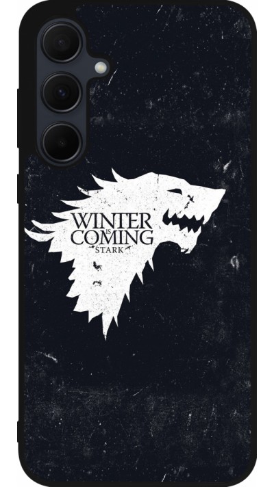 Coque Samsung Galaxy A55 5G - Silicone rigide noir Winter is coming Stark