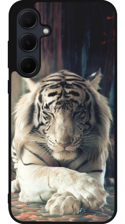 Coque Samsung Galaxy A55 5G - Silicone rigide noir Zen Tiger