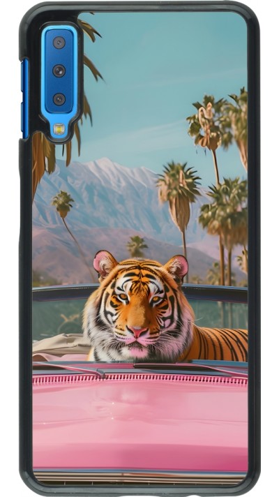 Samsung Galaxy A7 Case Hülle - Tiger Auto rosa