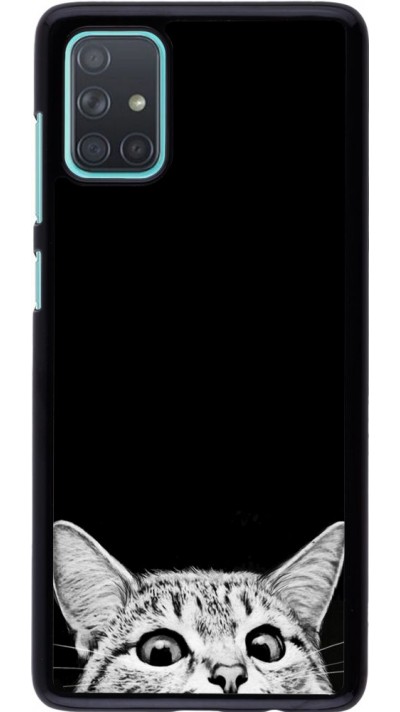 Coque Samsung Galaxy A71 - Cat Looking Up Black