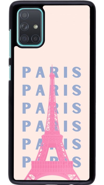 Samsung Galaxy A71 Case Hülle - Paris Pink Print