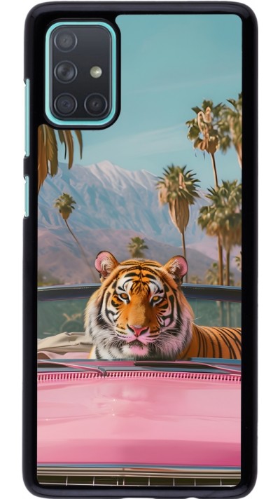 Coque Samsung Galaxy A71 - Tigre voiture rose