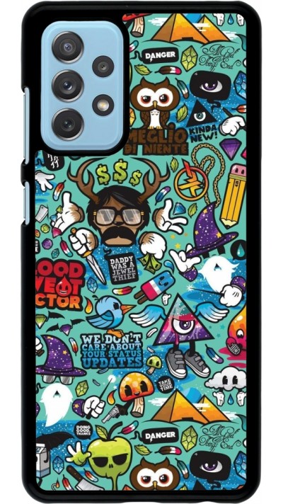 Samsung Galaxy A72 Case Hülle - Mixed Cartoons Turquoise