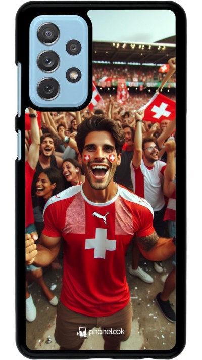 Samsung Galaxy A72 Case Hülle - Schweizer Fan Euro 2024
