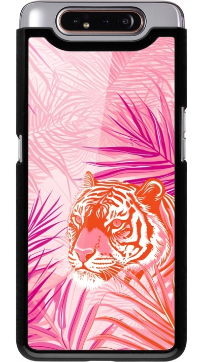 Samsung Galaxy A80 Case Hülle - Tiger Palmen rosa