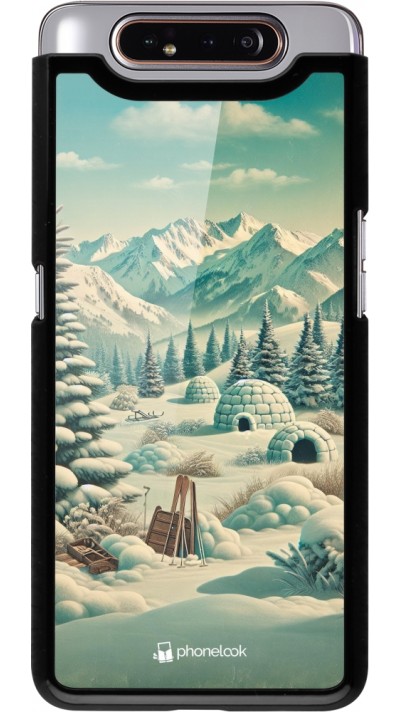 Coque Samsung Galaxy A80 - Vintage Snowy Mountain Igloo