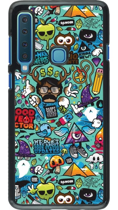 Samsung Galaxy A9 Case Hülle - Mixed Cartoons Turquoise