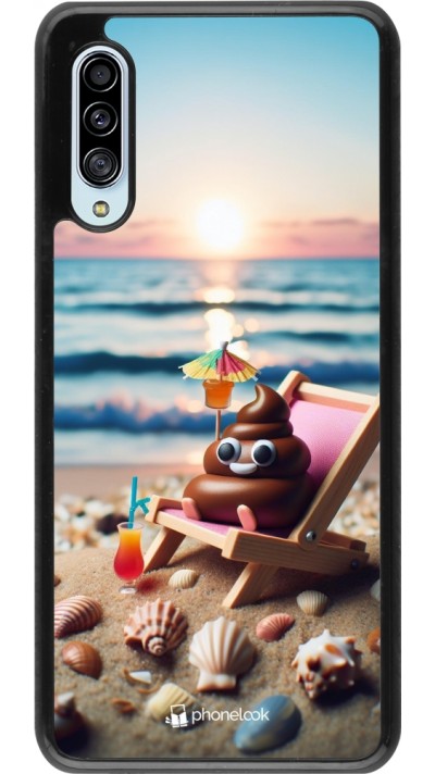 Samsung Galaxy A90 5G Case Hülle - Kackhaufen Emoji auf Liegestuhl