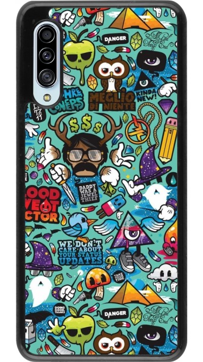 Samsung Galaxy A90 5G Case Hülle - Mixed Cartoons Turquoise