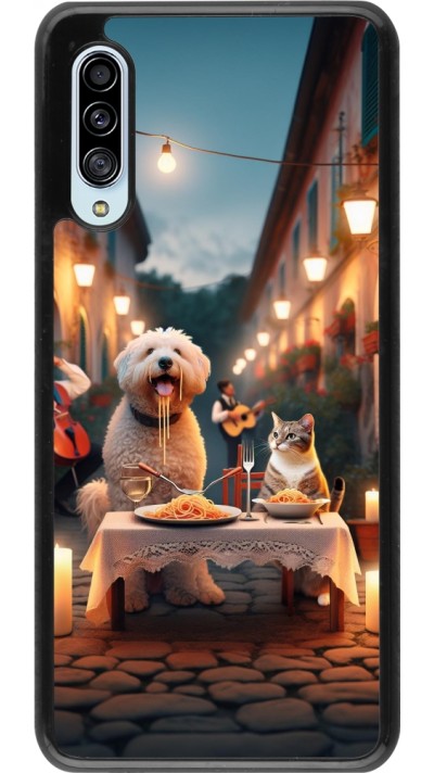 Samsung Galaxy A90 5G Case Hülle - Valentin 2024 Hund & Katze Kerzenlicht