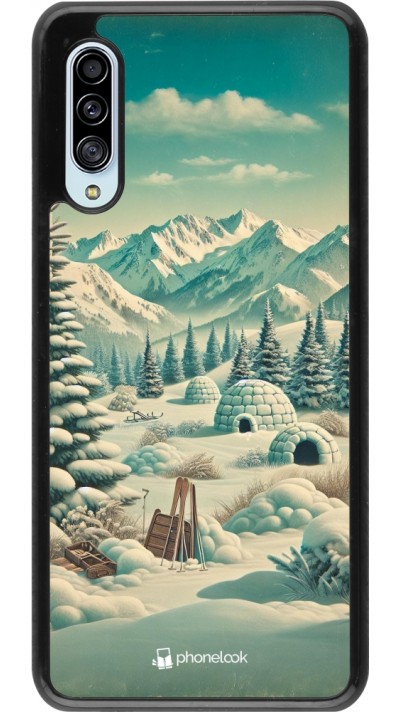 Coque Samsung Galaxy A90 5G - Vintage Snowy Mountain Igloo