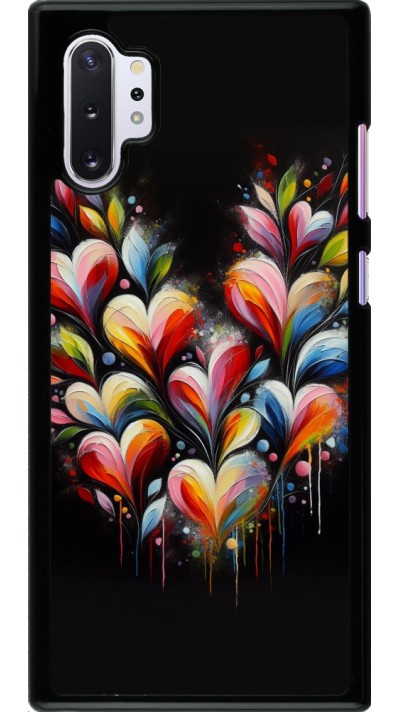 Samsung Galaxy Note 10+ Case Hülle - Valentin 2024 Schwarzes Herz Abstrakt