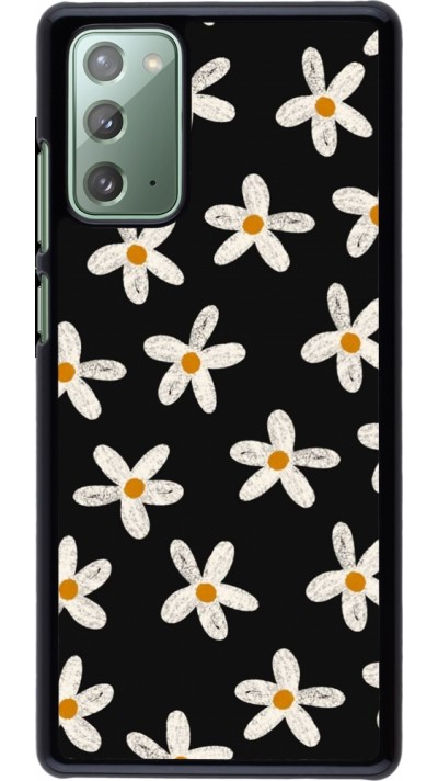 Samsung Galaxy Note 20 Case Hülle - Easter 2024 white on black flower