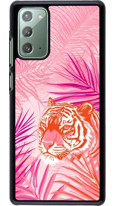 Samsung Galaxy Note 20 Case Hülle - Tiger Palmen rosa