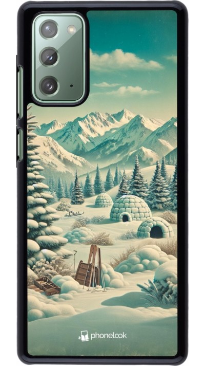 Coque Samsung Galaxy Note 20 - Vintage Snowy Mountain Igloo