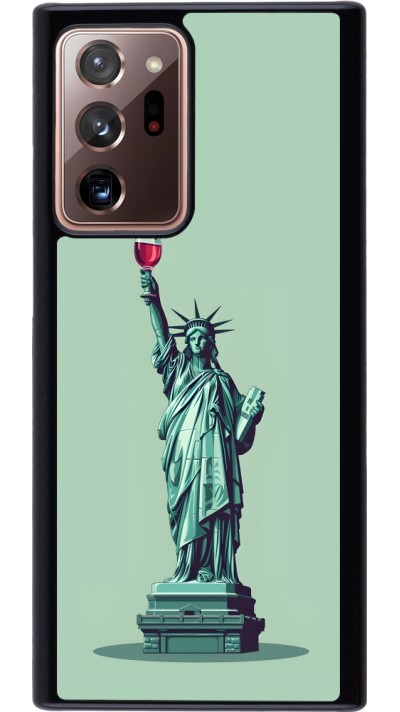 Coque Samsung Galaxy Note 20 Ultra - Wine Statue de la liberté avec un verre de vin