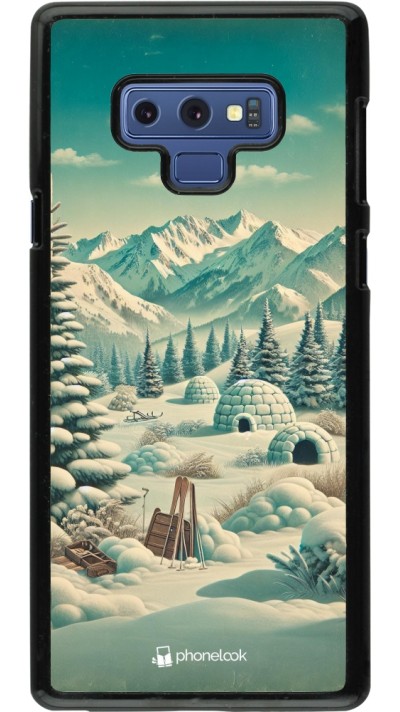 Coque Samsung Galaxy Note9 - Vintage Snowy Mountain Igloo