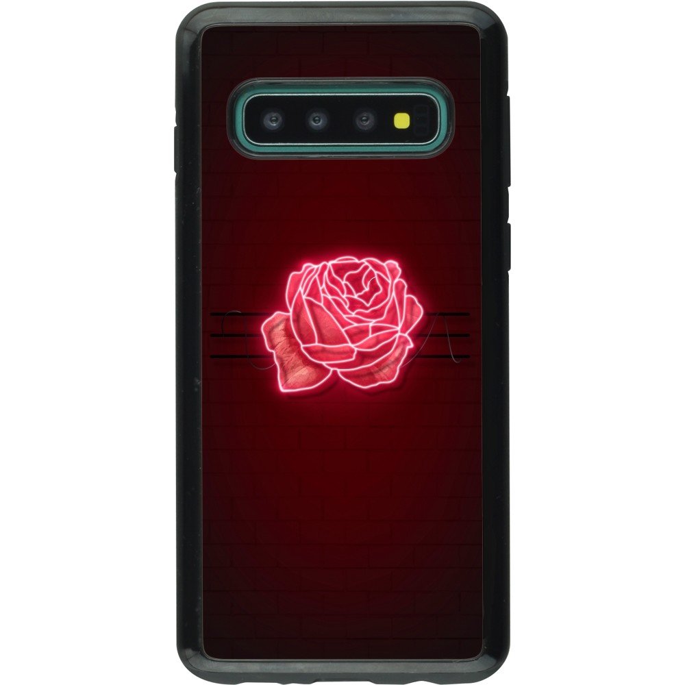 Samsung Galaxy S10 Case Hülle - Hybrid Armor schwarz Spring 23 neon rose