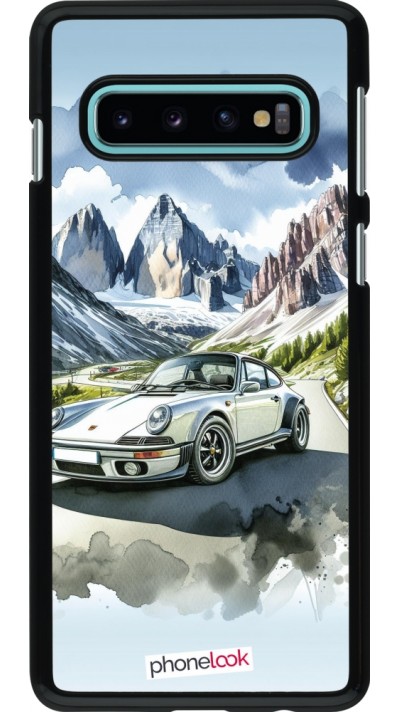 Samsung Galaxy S10 Case Hülle - Porsche 911 Berg Aquarell