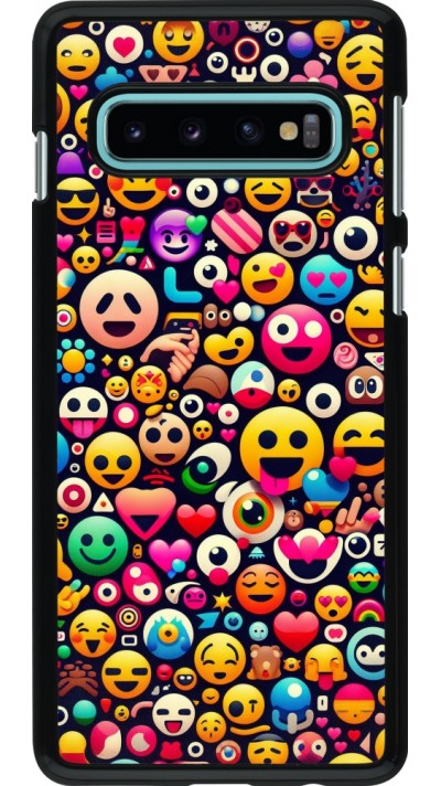 Samsung Galaxy S10 Case Hülle - Emoji Mix Farbe