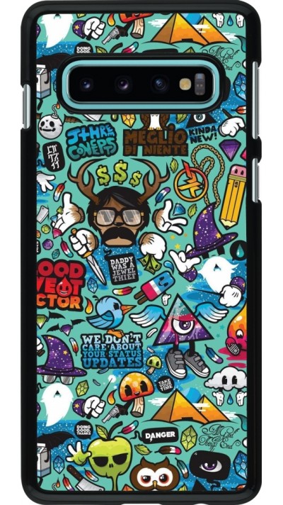 Samsung Galaxy S10 Case Hülle - Mixed Cartoons Turquoise