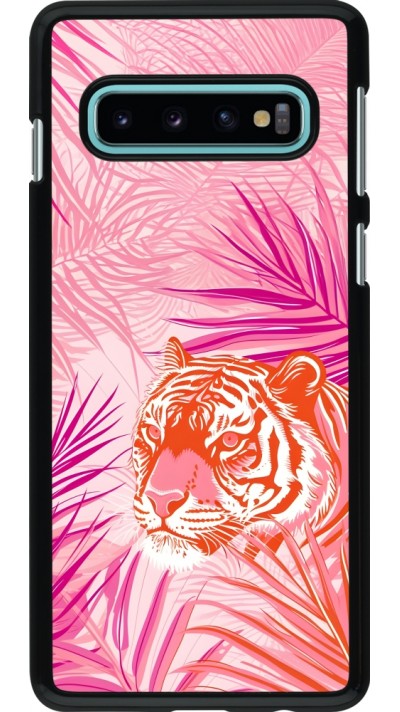 Samsung Galaxy S10 Case Hülle - Tiger Palmen rosa