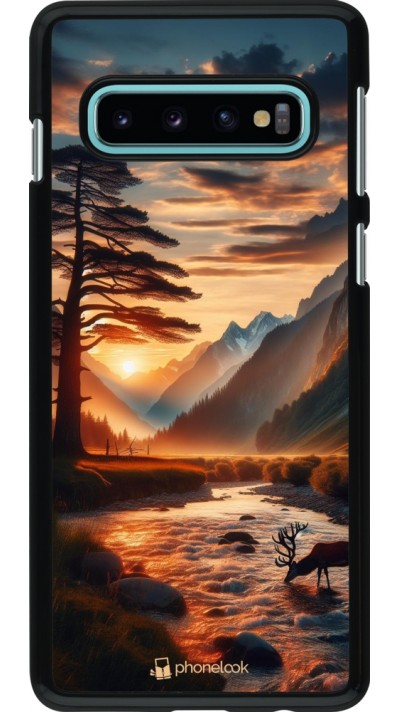 Coque Samsung Galaxy S10 - Valley Sunset Deer Tree