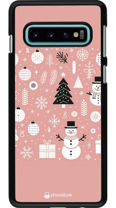 Samsung Galaxy S10 Case Hülle - Weihnachten 2024 Rose Schneemann Weihnachten