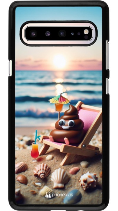 Samsung Galaxy S10 5G Case Hülle - Kackhaufen Emoji auf Liegestuhl