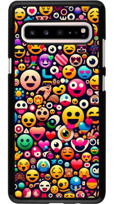 Samsung Galaxy S10 5G Case Hülle - Emoji Mix Farbe