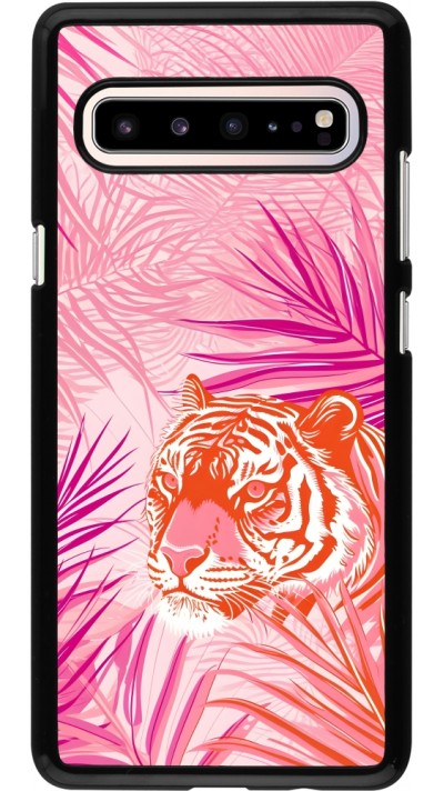 Samsung Galaxy S10 5G Case Hülle - Tiger Palmen rosa