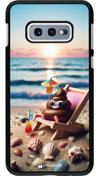 Samsung Galaxy S10e Case Hülle - Kackhaufen Emoji auf Liegestuhl