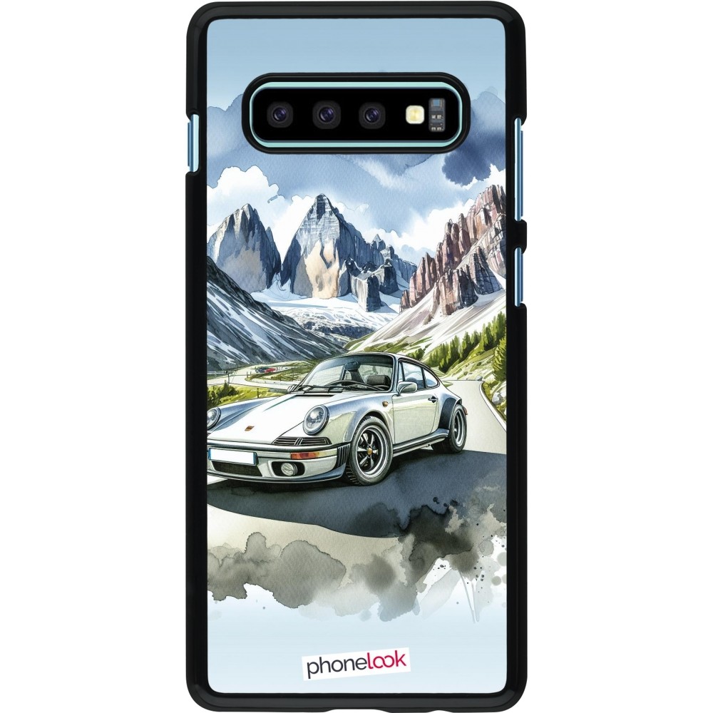 Coque Samsung Galaxy S10+ - Porsche 911 Mountain Watercolor