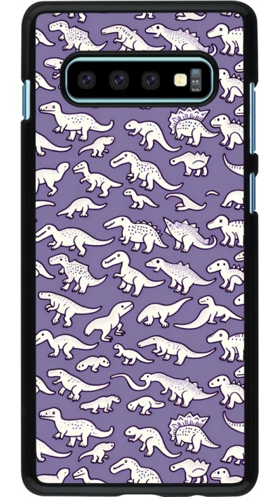 Coque Samsung Galaxy S10+ - Mini dino pattern violet