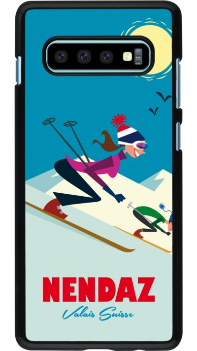 Samsung Galaxy S10+ Case Hülle - Nendaz Ski Downhill