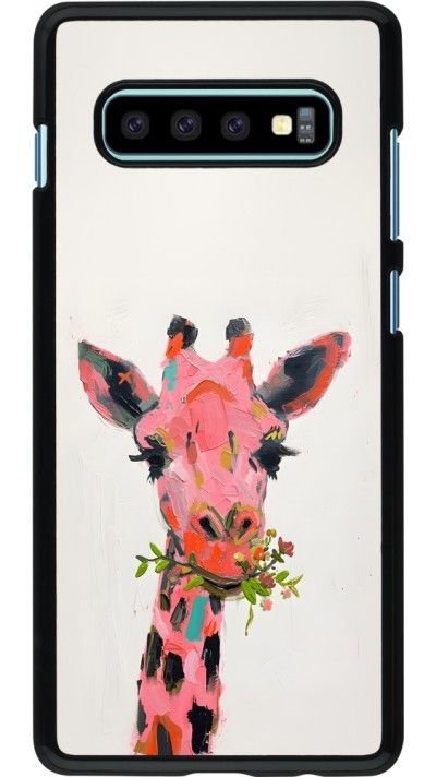 Samsung Galaxy S10+ Case Hülle - Pink Girafe Paint