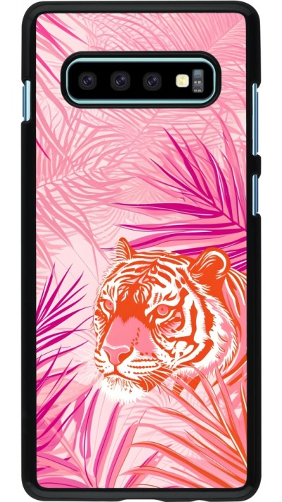 Samsung Galaxy S10+ Case Hülle - Tiger Palmen rosa