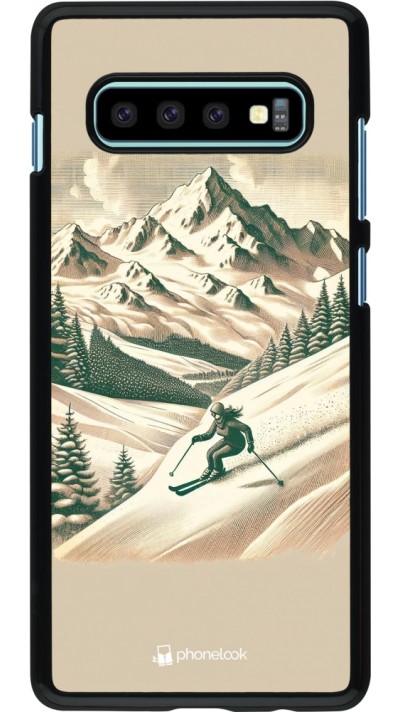 Coque Samsung Galaxy S10+ - Vintage Ski Mountain