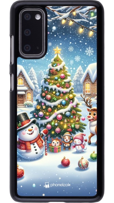 Coque Samsung Galaxy S20 - Noël 2023 bonhomme de neige et sapin