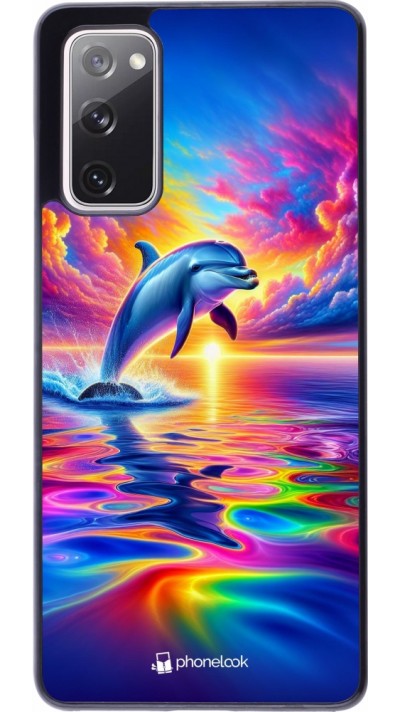 Samsung Galaxy S20 FE 5G Case Hülle - Glücklicher Regenbogen-Delfin