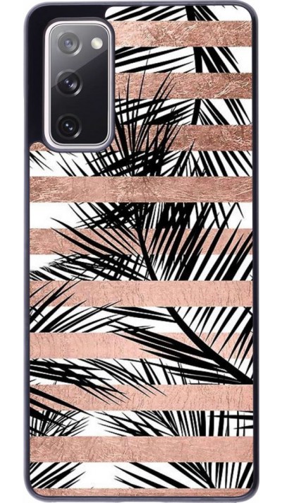 Coque Samsung Galaxy S20 FE - Palm trees gold stripes